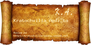 Kratochvilla Agáta névjegykártya